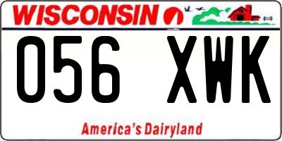 WI license plate 056XWK