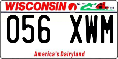 WI license plate 056XWM