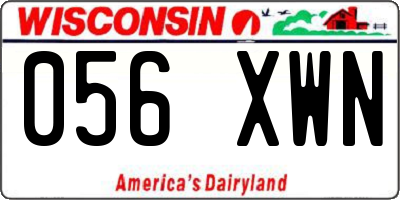 WI license plate 056XWN