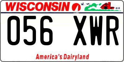 WI license plate 056XWR