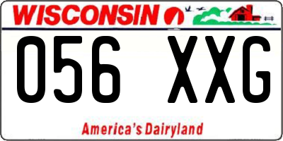 WI license plate 056XXG
