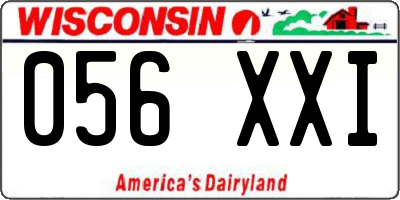 WI license plate 056XXI