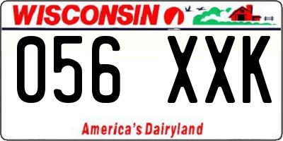 WI license plate 056XXK