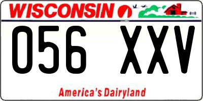 WI license plate 056XXV