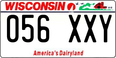 WI license plate 056XXY