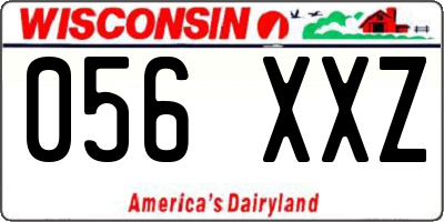 WI license plate 056XXZ