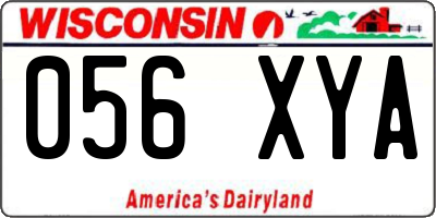 WI license plate 056XYA