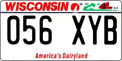 WI license plate 056XYB