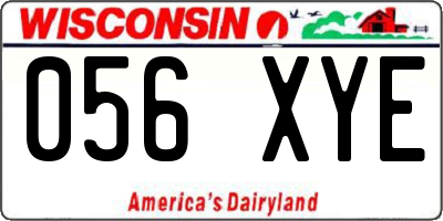 WI license plate 056XYE