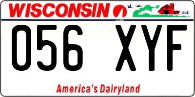 WI license plate 056XYF