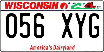 WI license plate 056XYG