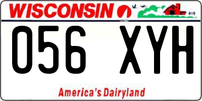 WI license plate 056XYH