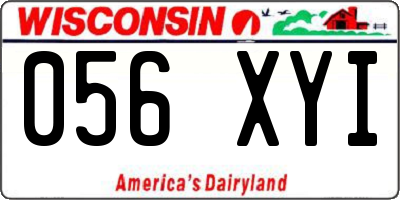 WI license plate 056XYI