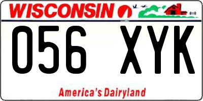 WI license plate 056XYK