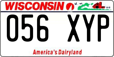 WI license plate 056XYP