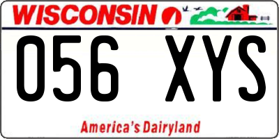 WI license plate 056XYS