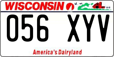 WI license plate 056XYV