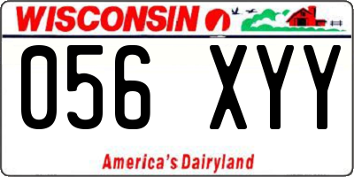 WI license plate 056XYY