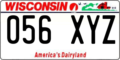 WI license plate 056XYZ