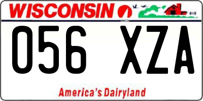 WI license plate 056XZA