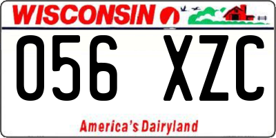 WI license plate 056XZC