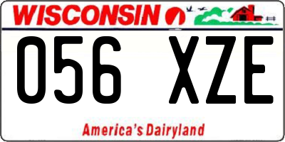 WI license plate 056XZE