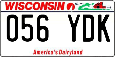 WI license plate 056YDK