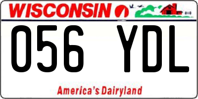 WI license plate 056YDL