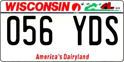 WI license plate 056YDS