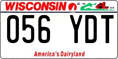 WI license plate 056YDT