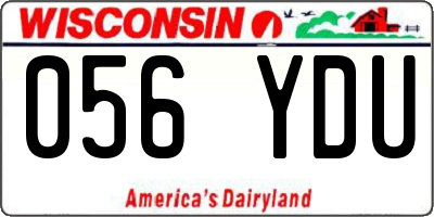 WI license plate 056YDU