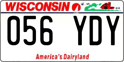 WI license plate 056YDY