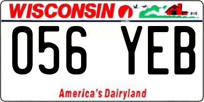 WI license plate 056YEB