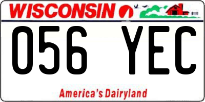 WI license plate 056YEC
