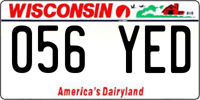 WI license plate 056YED