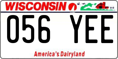 WI license plate 056YEE