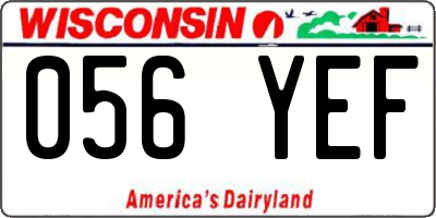 WI license plate 056YEF