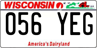 WI license plate 056YEG
