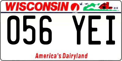 WI license plate 056YEI