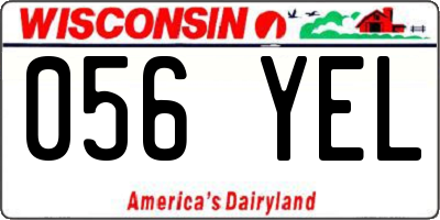 WI license plate 056YEL
