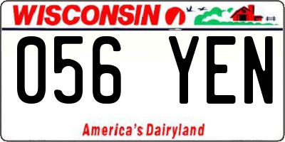 WI license plate 056YEN