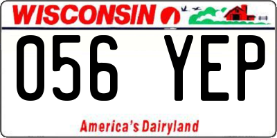 WI license plate 056YEP