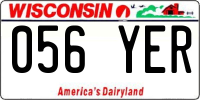WI license plate 056YER