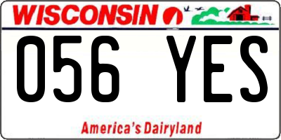 WI license plate 056YES