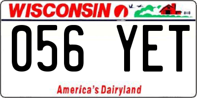 WI license plate 056YET