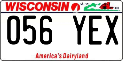WI license plate 056YEX