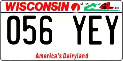 WI license plate 056YEY