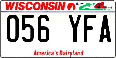 WI license plate 056YFA