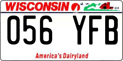 WI license plate 056YFB