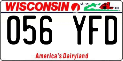 WI license plate 056YFD